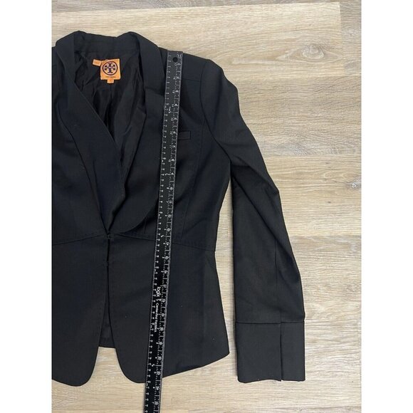 Tory Burch Black Wool Blend Blazer Small Sz 4 Office Siren Designer Chic - Picture 14 of 16